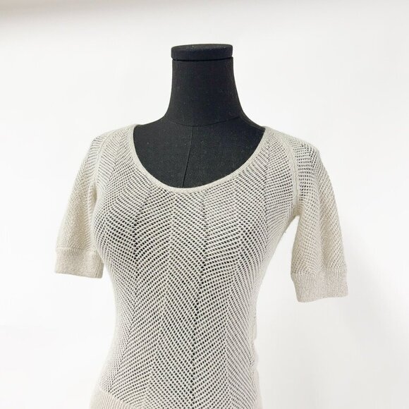 ARMANI EXCHANGE SMALL SHEER KNIT TOP T SHIRT - Picture 4 of 9